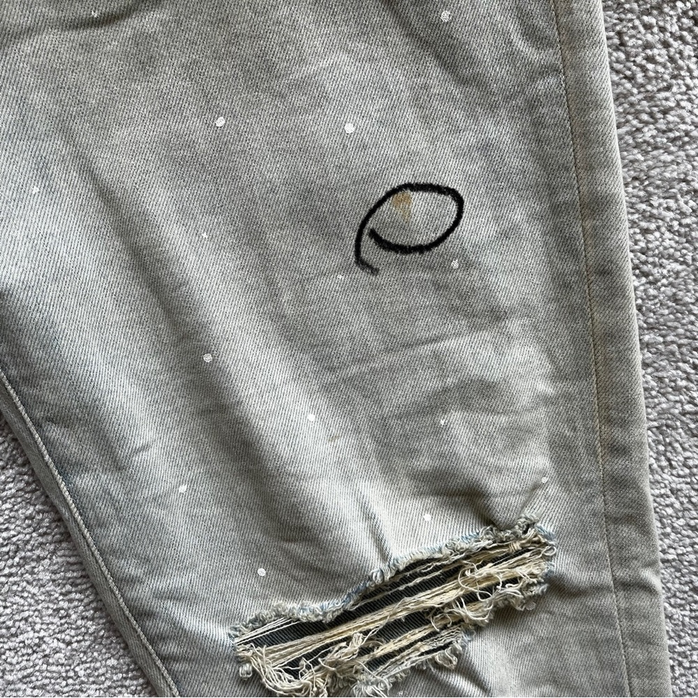 ORO LOS ANGELES PAINT SPLATTER DISTRESSED KNEE JEANS MENS SIZE - Picture 3 of 10